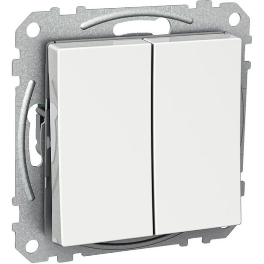 Schneider Electric Exxact WDE002117 Kytkin nelikulmainen keinuvipu, mukana kourat, valkoinen kruunu