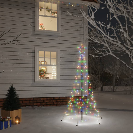 vidaXL Joulukuusi piikillä 200 moniväristä LED-valoa 180 cm
