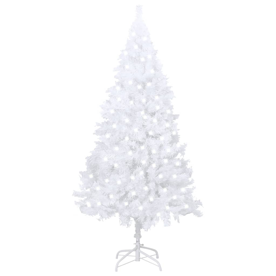 vidaXL Tekojoulukuusi LED-valot ja paksut oksat valkoinen 120 cm
