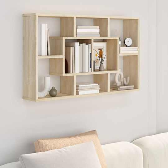 vidaXL Seinähylly Sonoma-tammi 85x16x52,5 cm tekninen puu