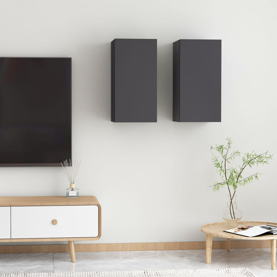 vidaXL TV-tasot 2 kpl harmaa 30,5x30x60 cm lastulevy