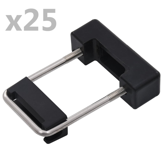 vidaXL Aitatolpan U-liitin muovilla 60x40 mm 25 sarjaa