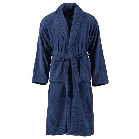 vidaXL Unisex froteekylpytalkki 100 % puuvilla laivastonsininen M