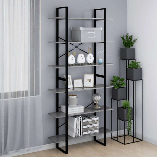 vidaXL Korkea kaappi betoninharmaa 100x30x210 cm lastulevy