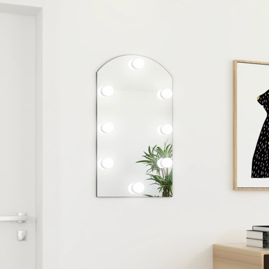 vidaXL Peili LED-valoilla 70x40 cm lasi kaari