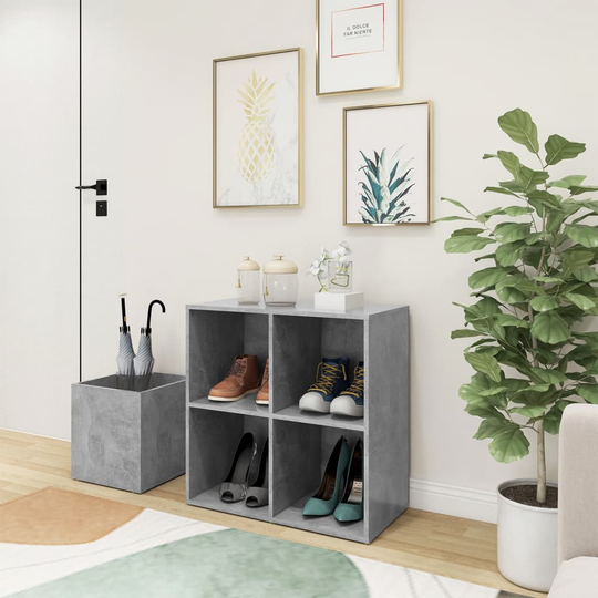 vidaXL Eteisen kenkäkaappi betoninharmaa 105x35,5x70 cm lastulevy