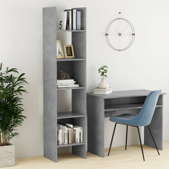 vidaXL Kirjahylly betoninharmaa 40x35x180 cm lastulevy