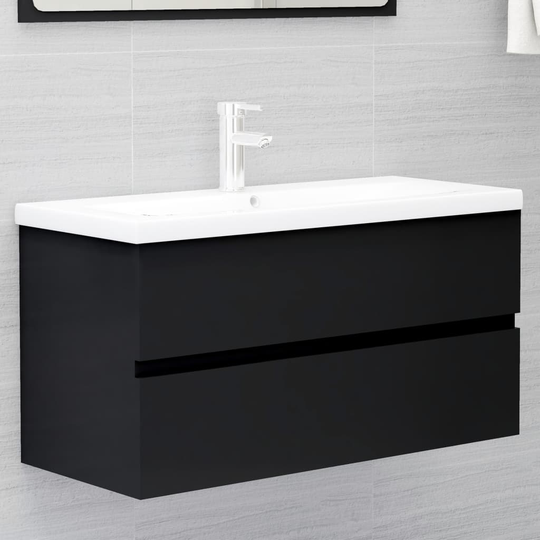 vidaXL Allaskaappi musta 90x38,5x45 cm lastulevy
