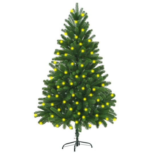 vidaXL Kaukasianpihta Tekojoulukuusi LED-valoilla 180 cm vihreä