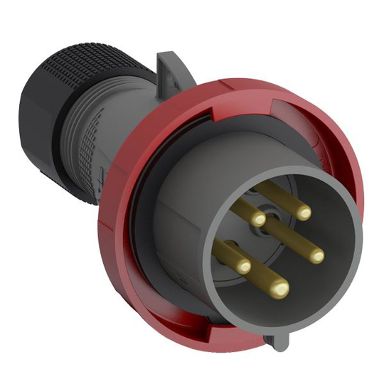 ABB 2CMA101089R1000 Pistotulppa IP67 Punainen, 16 A, 5-napainen