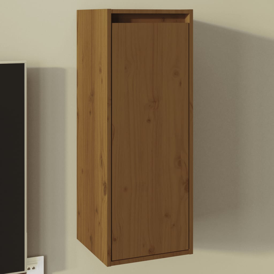 vidaXL Seinäkaappi hunajanruskea 30x30x80 cm täysi mänty