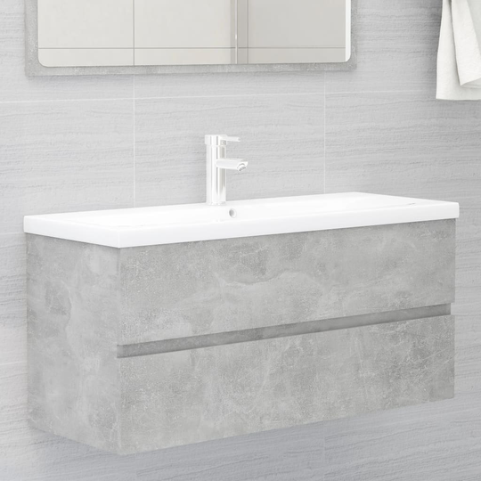 vidaXL Allaskaappi betoninharmaa 100x38,5x45 cm lastulevy