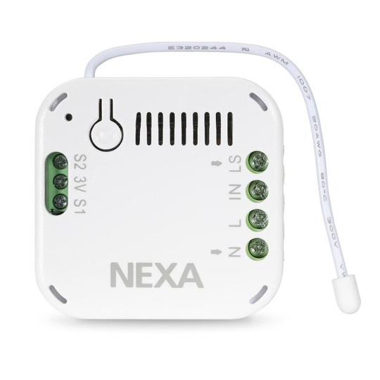 Nexa AN-179 Vastaanotin on/off, Nexa Z-Wave Seinänsisäinen Z-Wave-kytkin releellä. Maks. 2500 W:n resistiivinen kuorma, 320 W LED.