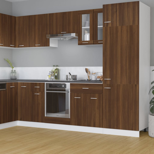 vidaXL Riippuva lasikaappi ruskea tammi 60x31x60 cm tekninen puu
