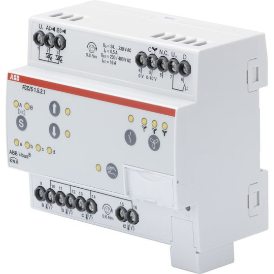 ABB 2CDG110235R0011 Puhallinkonvektorisäädin 0–10 V, 2 venttiiliä moottorin lähtöön PWM Manuaalinen kytkin: Kyllä