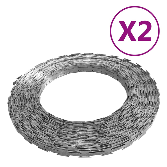vidaXL BTO-22 NATO piikkilangat 2 kpl 100 m teräs