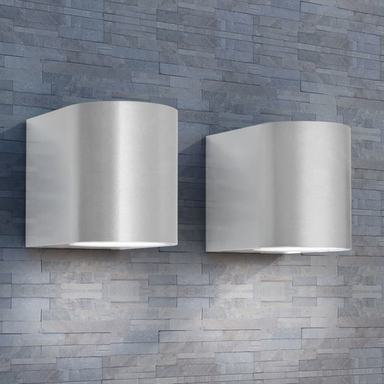 vidaXL LED-seinävalaisimet ulkotiloihin 2 kpl Pyöreä Alaspäin