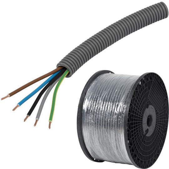 Pipelife FQ PowerFlex Kaapeli esireititetty, lämpötilaluokka II 150 m, 5G2,5 mm², ulko-Ø 20 mm