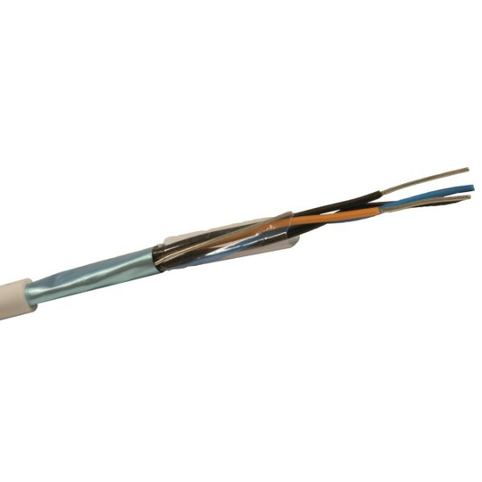 Nexans PTS-HF Telekaapeli 1x4x0.6 mm, valkoinen 1 m, katkaistu
