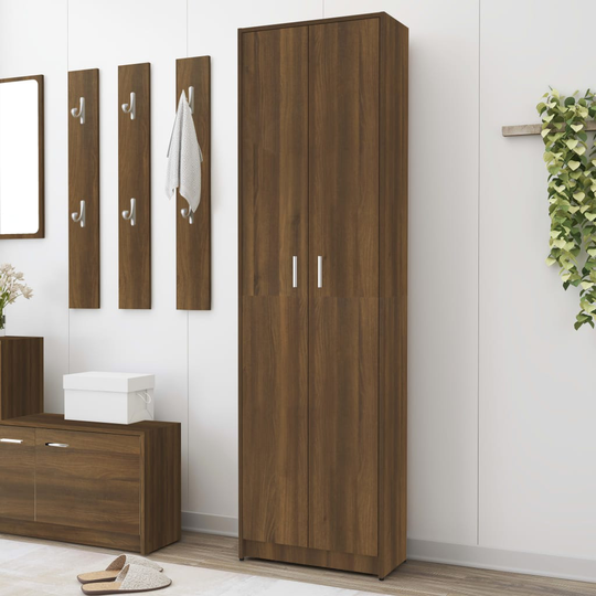 vidaXL Eteisen vaatekaappi ruskea tammi 55x25x189 cm tekninen puu