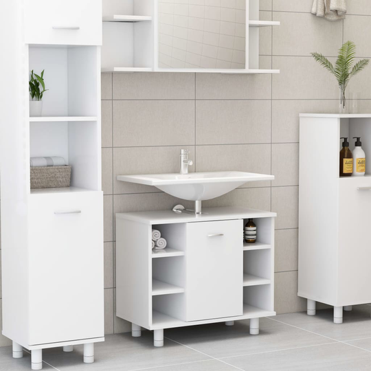 vidaXL Kylpyhuonekaappi valkoinen 60x32x53,5 cm lastulevy