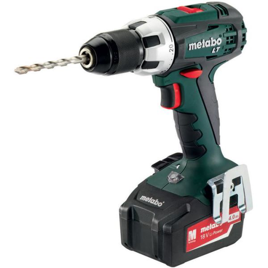 Metabo BS 18 LT Porakone-ruuvinväännin 2 x 4,0 Ah:n akku ja laturi