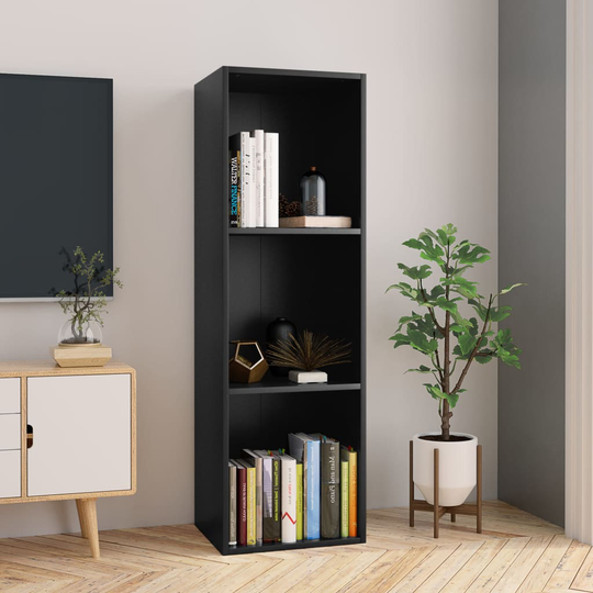 vidaXL Kirjakaappi musta 36x30x114 cm lastulevy