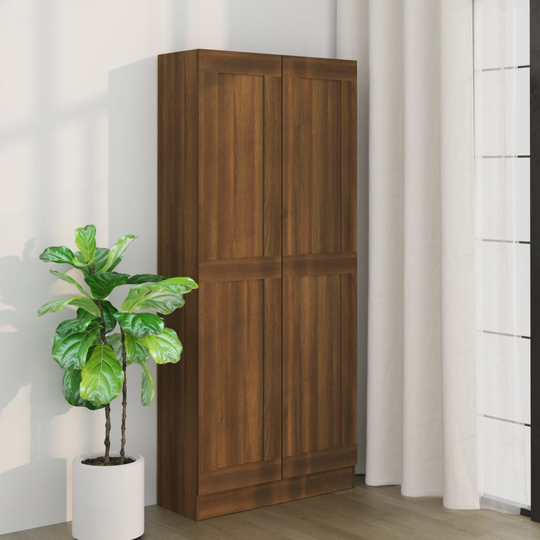 vidaXL Kirjakaappi ruskea tammi 82,5x30,5x185,5 cm tekninen puu