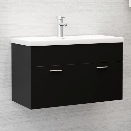 vidaXL Allaskaappi musta 80x38,5x46 cm lastulevy
