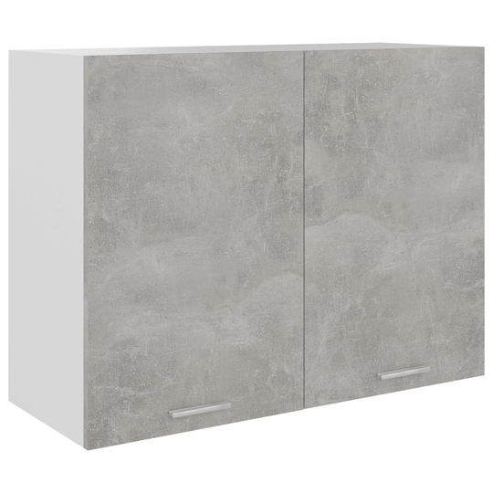 vidaXL Seinäkaappi betoninharmaa 80x31x60 cm lastulevy