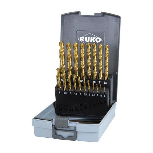 Ruko 250214TRO Poranteräsarja 1-10 mm, 19 kpl