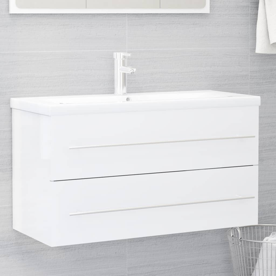 vidaXL Allaskaappi valkoinen 90x38,5x48 cm lastulevy