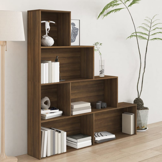 vidaXL Kirjahylly ruskea tammi 155x24x160 cm