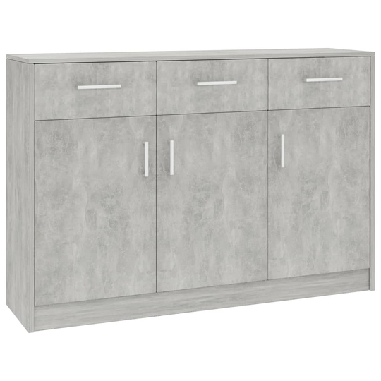 vidaXL Senkki betoninharmaa 110x30x75 cm lastulevy
