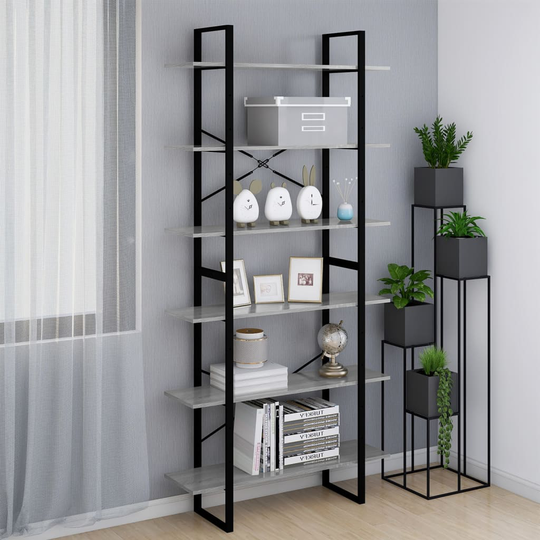 vidaXL Korkea hylly harmaa Sonoma 100x30x210 cm tekninen puu