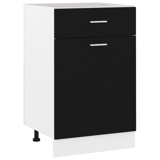 vidaXL Alalipastokaappi musta 50x46x81,5 cm lastulevy