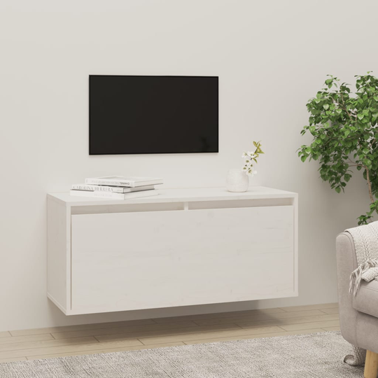 vidaXL Seinäkaappi valkoinen 80x30x35 cm täysi mänty