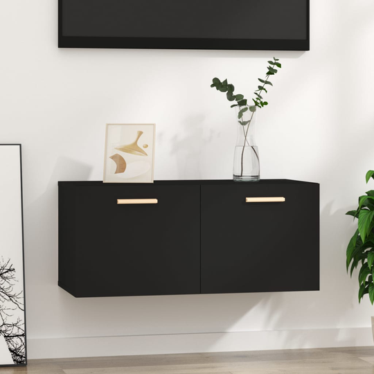vidaXL TV-taso musta 80x35x36,5 cm tekninen puu