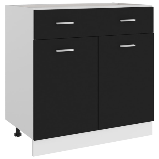 vidaXL Alalipastokaappi musta 80x46x81,5 cm lastulevy