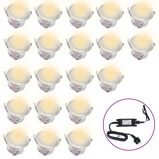 vidaXL LED-maavalaisimet 20 kpl lämmin valkoinen