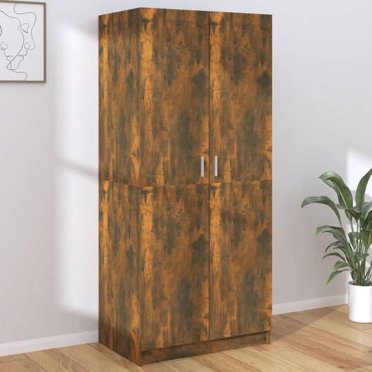vidaXL Vaatekaappi savutammi 80x52x180 cm tekninen puu
