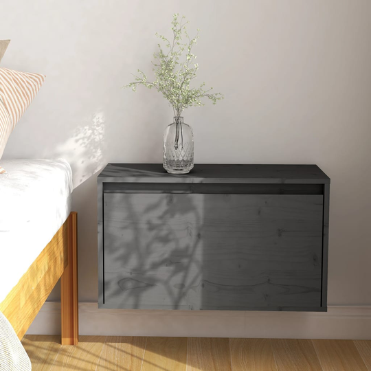 vidaXL Seinäkaappi harmaa 60x30x35 cm täysi mänty