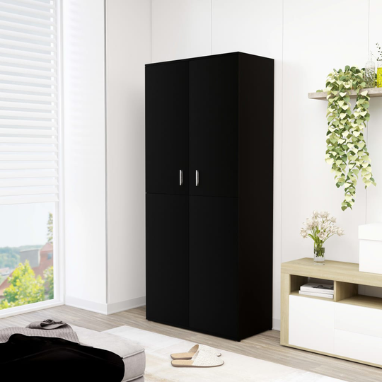 vidaXL Kenkäkaappi musta 80x39x178 cm lastulevy