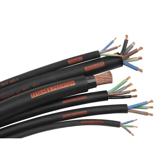 Nexans TITANEX Kumikaapeli 2x1,5 mm² poikkipinta 1 m, katkaistu