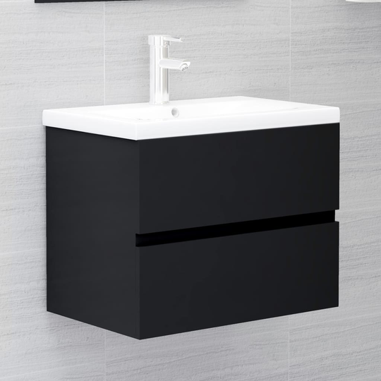 vidaXL Allaskaappi musta 60x38x45 cm lastulevy