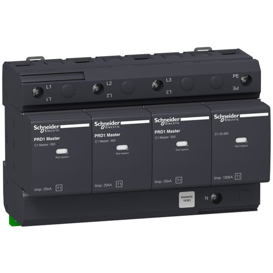 Schneider Electric 16363 Ylijännitesuoja ukkosta vastaan, PDR1 Master 2.5 kV, 3 johdinta