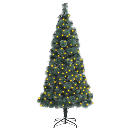 vidaXL Tekojoulukuusi LED-valoilla ja jalustalla vihreä 120 cm PET
