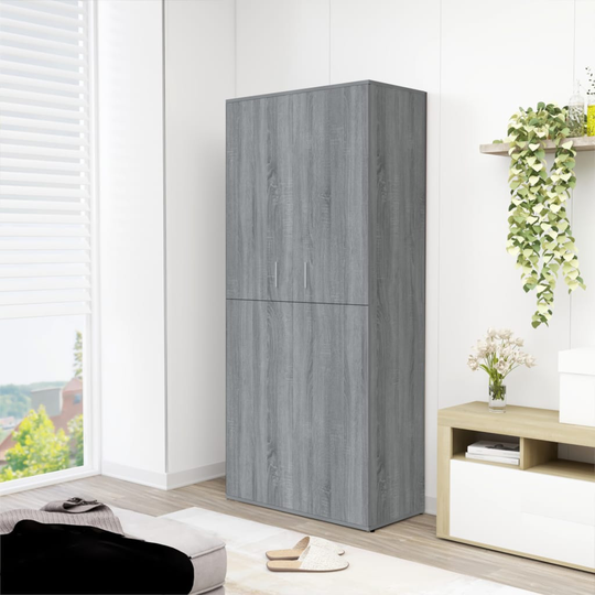 vidaXL Kenkäteline harmaa Sonoma 80x39x178 cm tekninen puu
