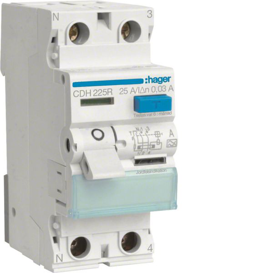 Hager CDH225R Vikavirtasuoja 2-P, 30mA, 25A, HI