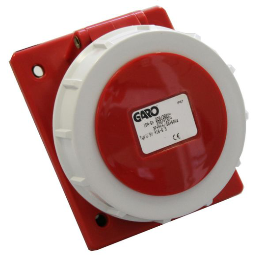 Garo UISV 416-6 S Paneelin ulostulo IP67, 5-napainen, 16A, viisto Punainen, 6 h